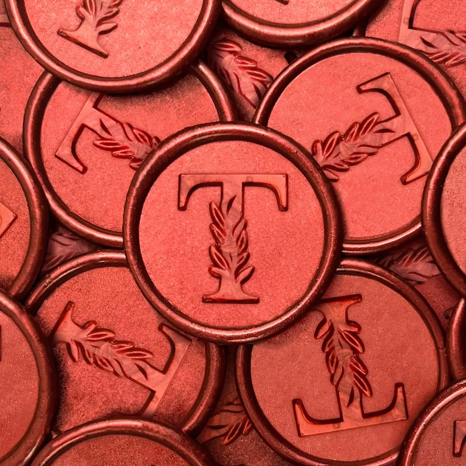 50Pcs Red Handmade Vintage Botanical Leaves Adhesive Wax Seal Stickers for Wedding Invitations Envelope Gift Wrap Christmas Initial T