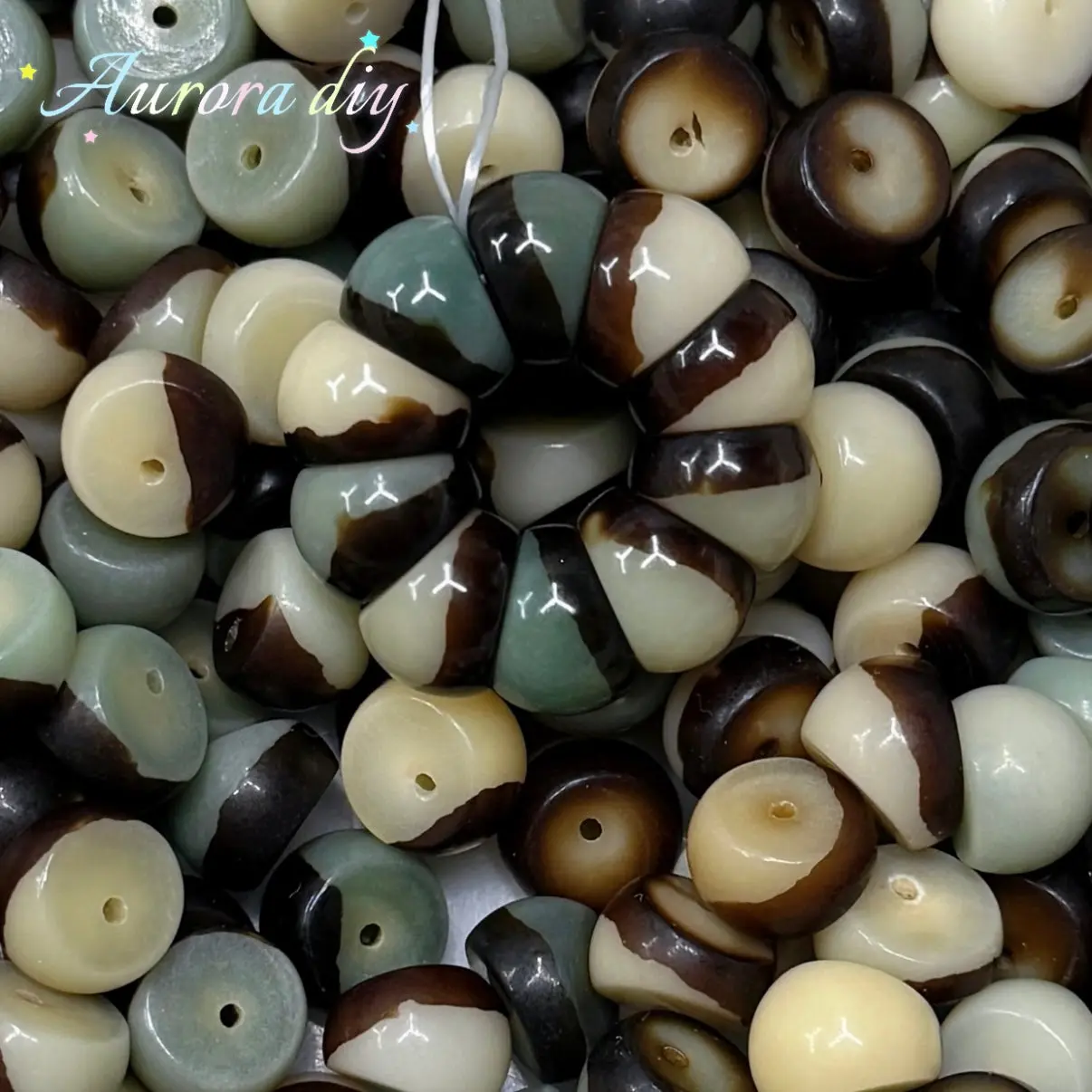 (F10) 14mm green coconut garlic slices*50pcs