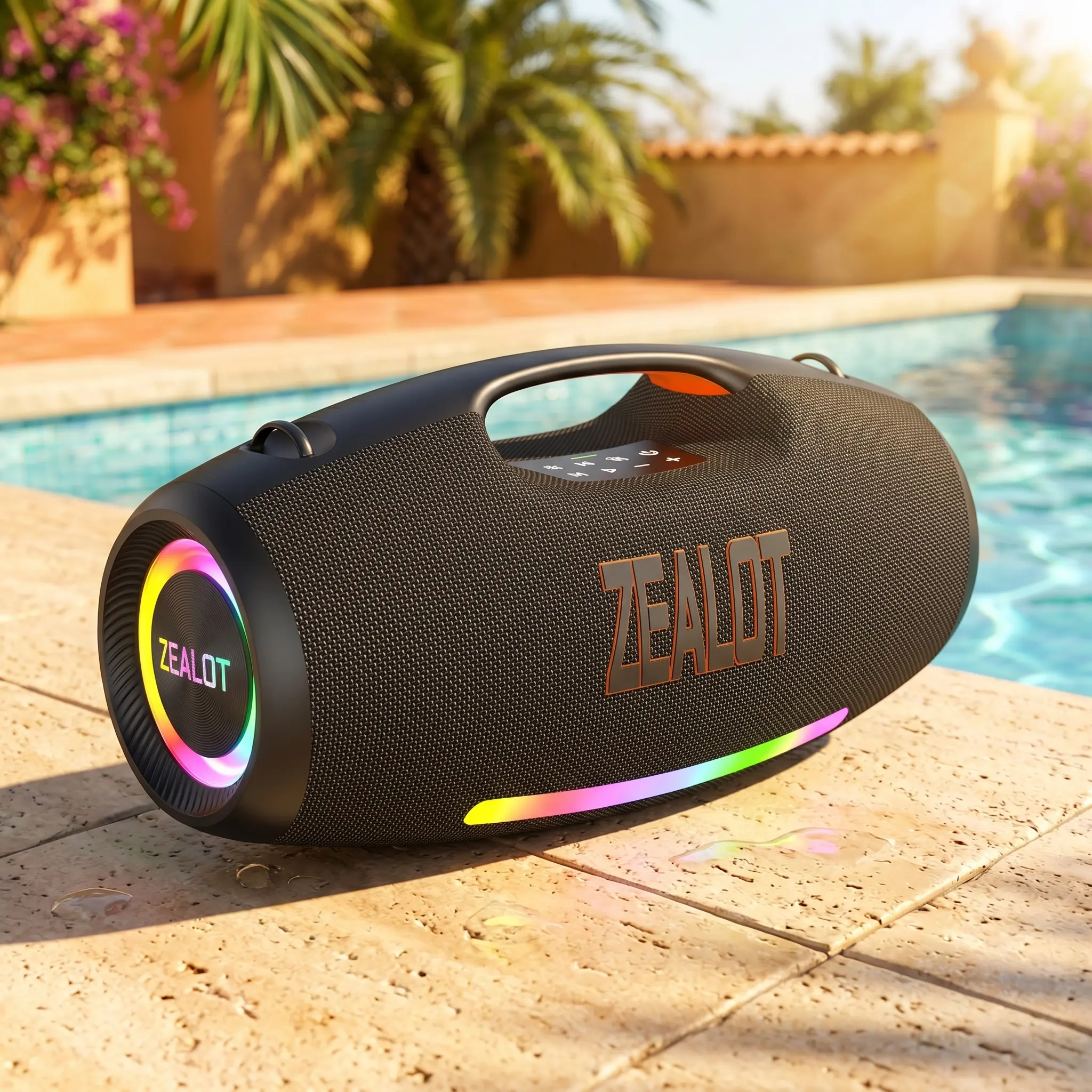 330W Max Waterproof Wireless Portable Bluetooth Speaker - Bass Subwoofer Boombox with 48000mAh Battery, 60H Playtime, Charging Support, TF Card, USB, 3.5mm AUX for Home, Party, Camping, Smartphone Audio Connection, Cable, Buttons, Portable Speakers, Usb T