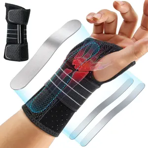 Carpal Tunnel Wrist Brace - Ergonomic Night Support with 3 Metal Splints for Arthritis & Tendonitis Relief, Breathable Hand Splint Stabilizer for Men Women (Right Hand, Gray, Medium)