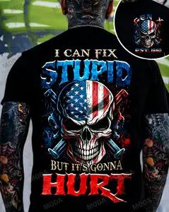 Chaosmoda Generation X I Can Fix Stupid But It's Gonna Hurt Custom Year Skull T-shirt