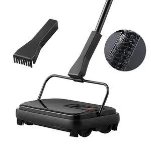 【Summervibes】VEVOR Carpet Sweeper,  7.87 in Sweeping Paths, Floor Sweeper Manual Non Electric, 300 ml Dustbin Capacity with Comb for Home Office Rugs Hardwood Surfaces Wood Floors Laminate, Cleans Dust Pet Hair