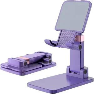 Phone Stand for Desk, Cell Phone Holder Adjustable Cellphone Tablet Stand for Desk Height Angle Adjustable Compact Design for  iPad Android Devices Under 12" (, 1Pack)
