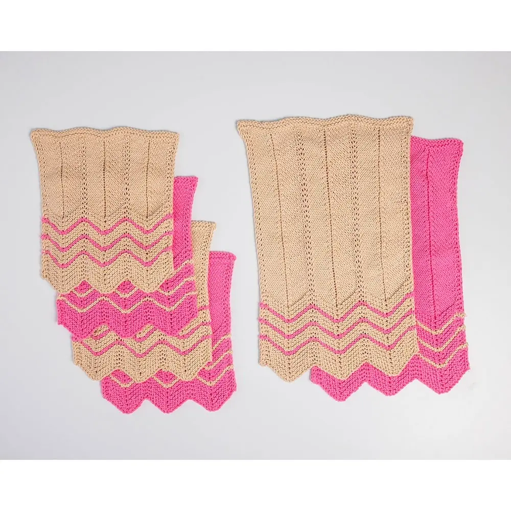 Chevron Dishtowel & Dishcloth Bundle | Knit Kitchen Set Kit with Pattern + Yarn