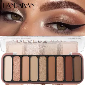 Nine Color Eyeshadow Palette Matte Handaiyan Pearl Fine Glitter Earth Tone Boxed Eye Shadow Palette, Makeup Essential, Makeup Beauty Cosmetics