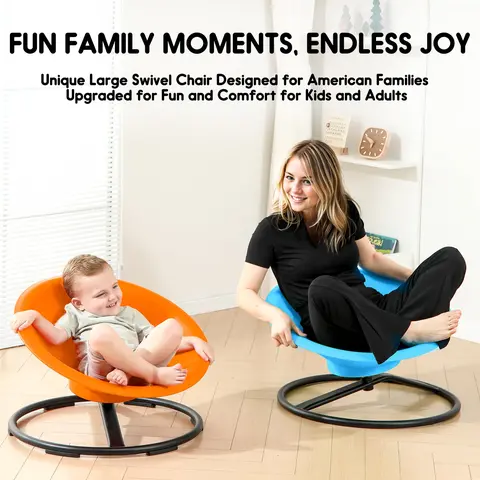 Kids' Sensory Spinning Chair for Autistic Children, Stable Anti-Slip Sit-and-Spin Toy for Age 3+, Prone Play Motor Skill Enhancing Educational Indoor-Outdoor Fun Furniture, Perfect Gift