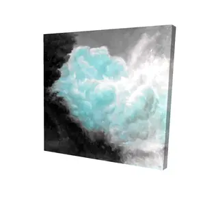 360 Stand 8x8 in Turquoise Clouds & Modern Mountain Landscape Wall Print, Vibrant Nature Artwork, Modern Home Decor, Bedroom Decoration, Ideal Home Supplies Gift, Artistic