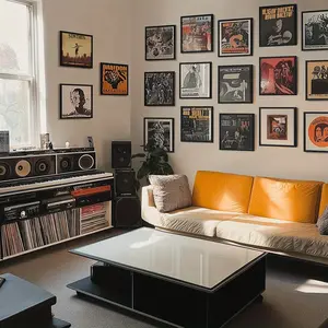 18 Pack 12.5x12.5 Record Frames for Vinyl Records Black