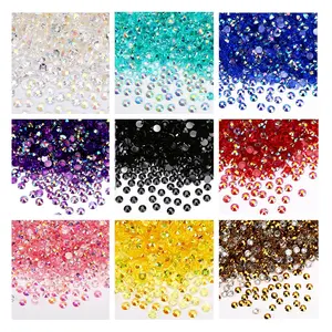 3000/2000/1200pcs 3mm 4mm 5mm Multiple colors Non HotFix Nail Resin Rhinestones transparent AB FlatBack Plastic Crystals DIY Glitters Cтразы Stone accessoires Decorations Bling Rhinestone Decoration
