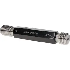 SPI Plug Thread Gage: 7/8-9 Thread, 3B Class, Double End, Go & No Go Handle Included 34-424-2