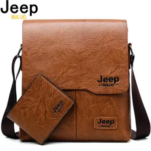JEEP BULUO Leather Messenger Cross Body Bag