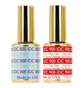 DND Base Gel and Top Gel Polish No Cleanse Set, UV/LED GelBase Polish 800 and No Cleanse Top Coat 900,