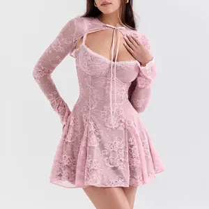 Lace Blouse Suspender Skirt Two-piece Set Breathable Cotton