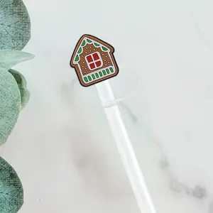 Gingerbread House Straw Cover