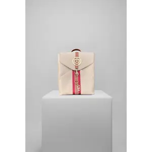 Radiance Backpack Delta Sigma Theta Inspired Pinnacle Radiance Heritage Collection Vegan Leather with Crimson Stripe & Gold Medallion