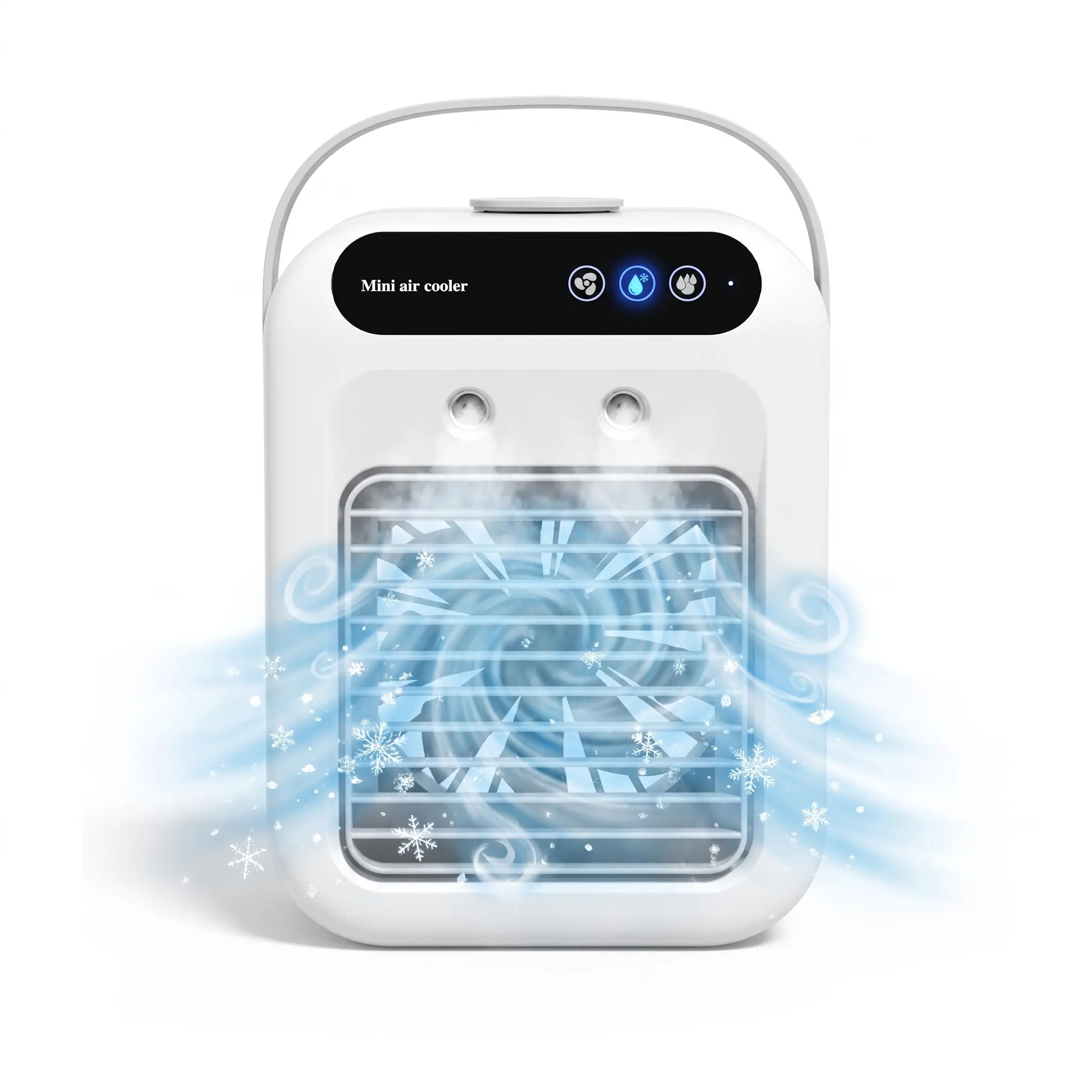 Mini Cooling Fan, USB-Charging Air Conditioner Fan, Compact Humidifying Mist Fan,rechargeable,edifi,handheld fan,turbo,wind,warm,personal,portable,phone,power,spray,school,low,,room,home,travel,hour,shirt,foldable,dual,gear,bedroom,,adjust,multi,valentine