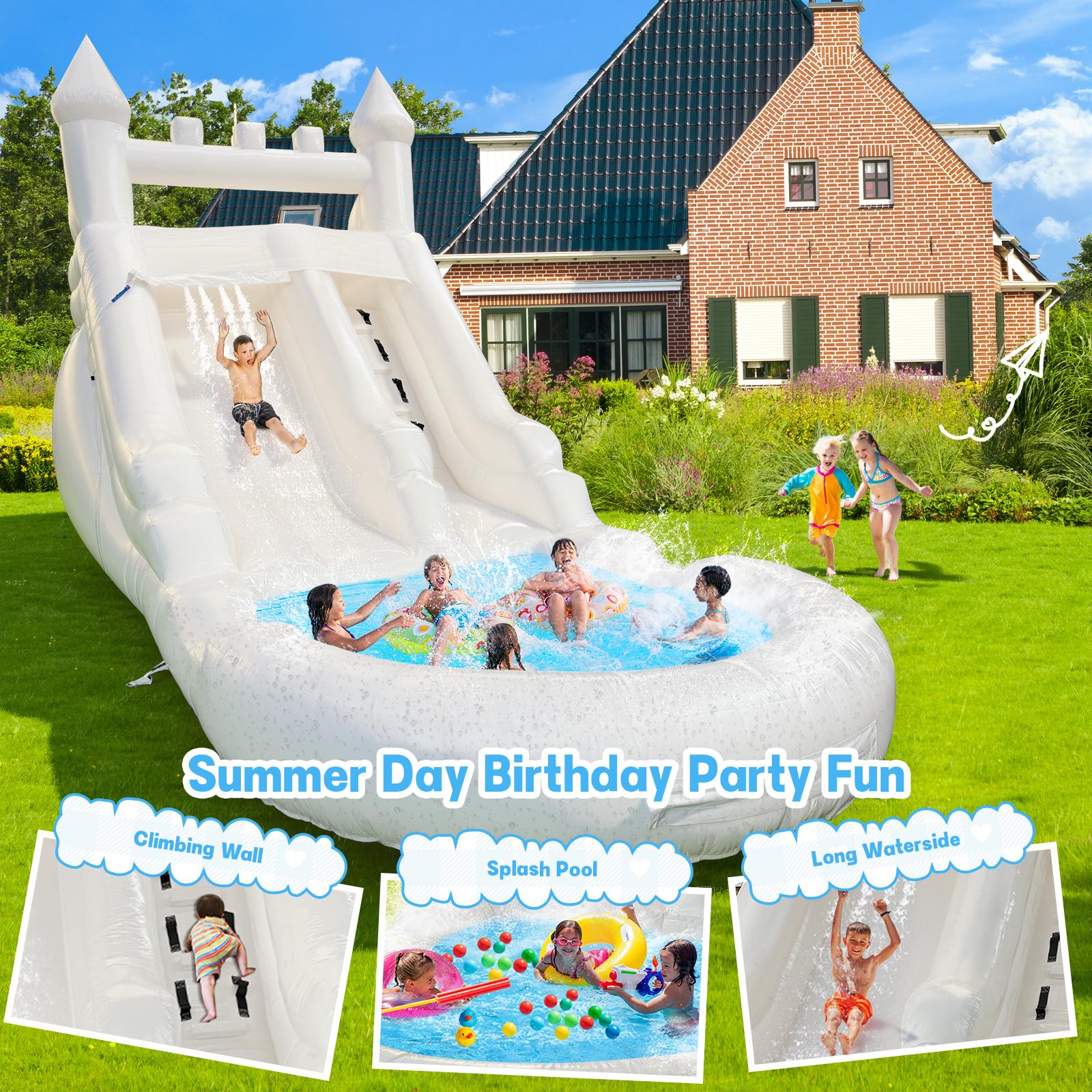 Inflatable Water Slide Water Slide Commercial, 21FT Big Water Slide for Kids and Adults with Powerful  Blower&Water Tube,100% Commercial Grade PVC Inflatable Adult Water Slides with Splash Pool  Wet Dry Use, Summer Splash Fun