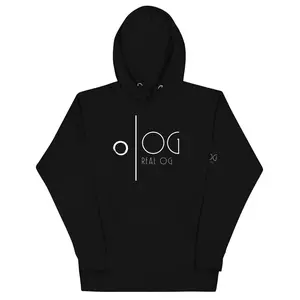 OG Realest Unisex Hoodie - Classic Black Hoodie with Front Pouch Pocket, 3-Panel Hood, and Self-Fabric Patch, Ideal for Streetwear - Matching, Sweatshirts, Tops, Biker, Pullover, Apparel