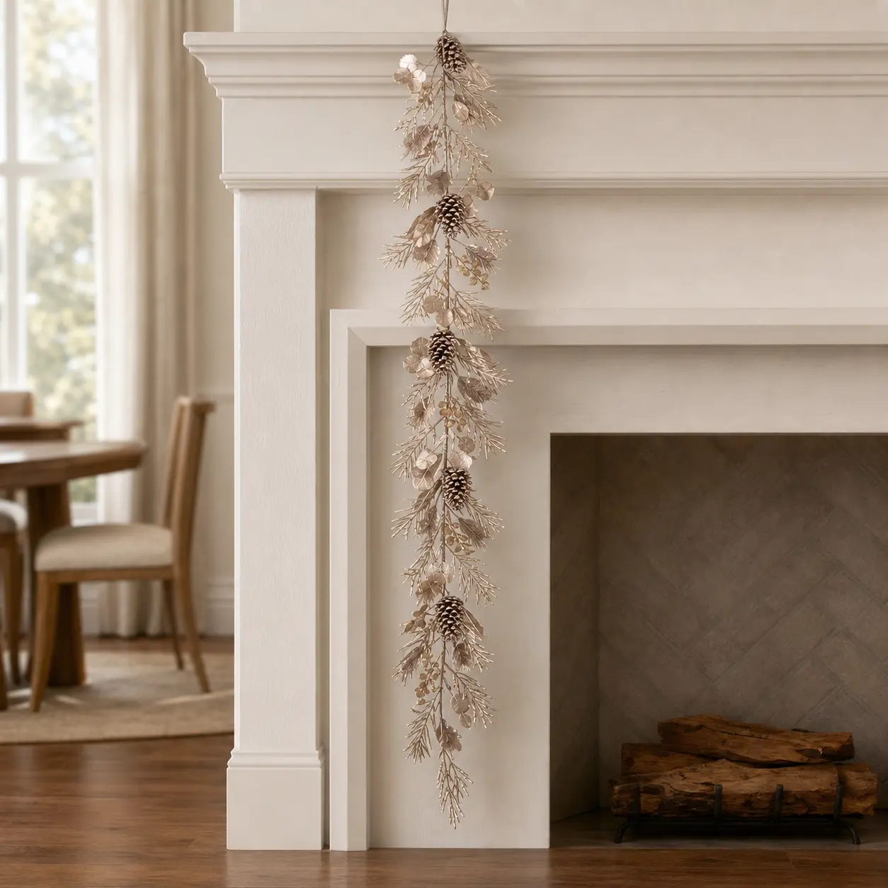 6 FT Gold Eucalyptus Leaf Garland