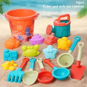 Summer Beach Toy Set Including Shovel Bucket Rake Various Animals Cars Starfish Squid Molds Outdoor Sand Digging Toys Random Color