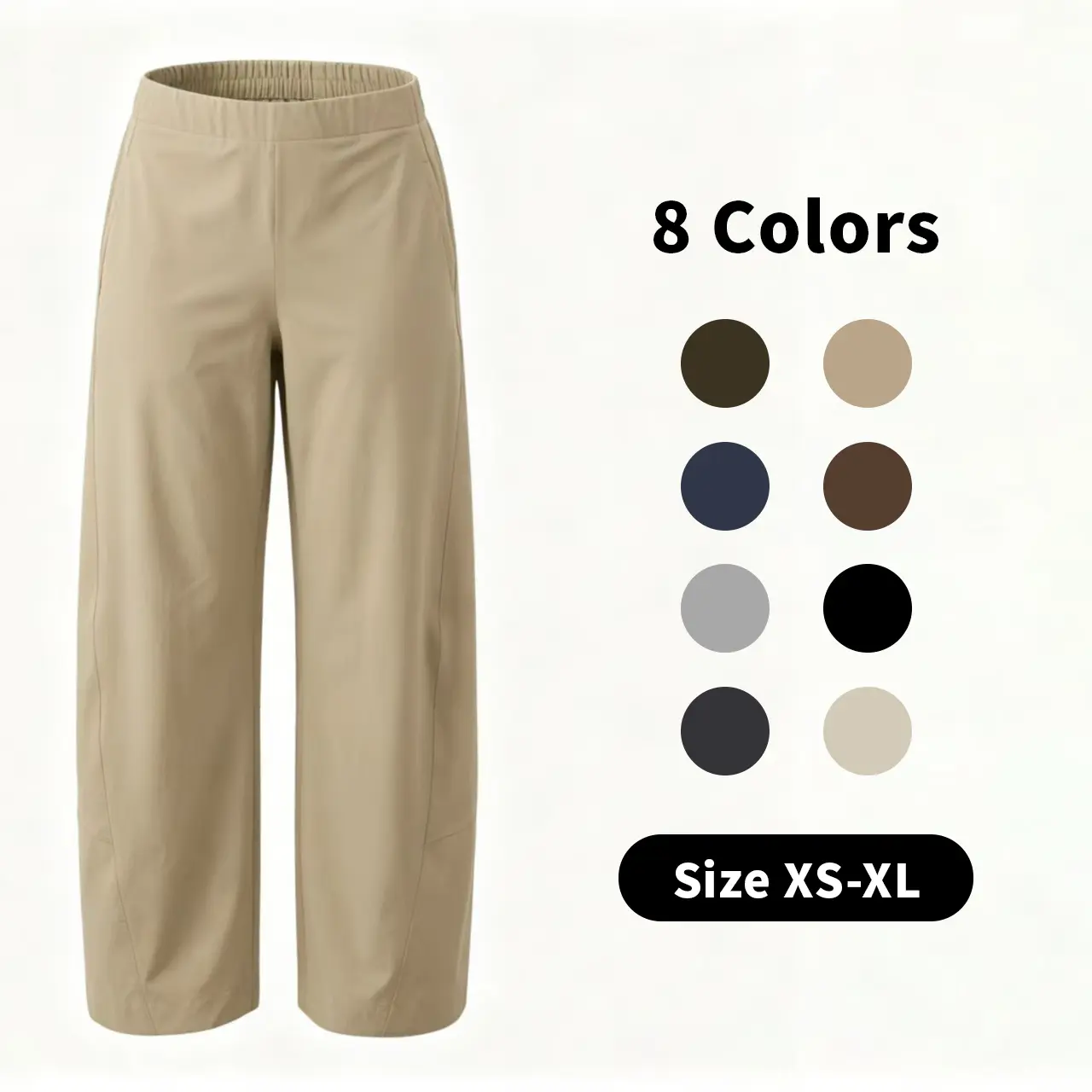 Talakeno Women's Cruiser pants Travel Pants Elastic Waistband Relaxed Fit Tapered Legs Mid-Rise Workwear Pants Casual Pants with Pockets,back to school shopping