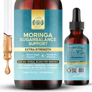 Moringa SugarBalance Support Extract – Multi-Herb Botanical Drops with Berberine, Cinnamon, Fenugreek, Bitter Melon & Gymnema | 650 MG Herbal Blend for Healthy Sugar Metabolism Support