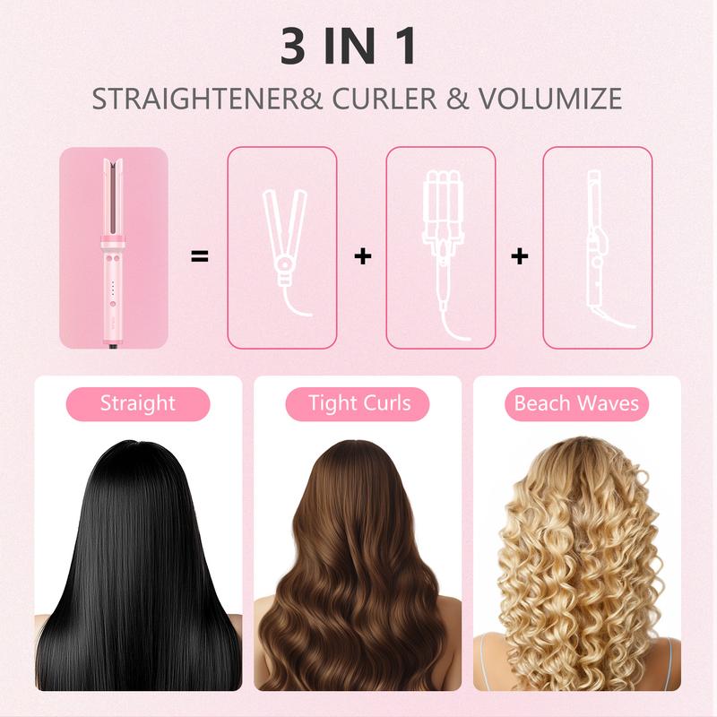 FORLIFA-Pro HyperCurve:Pro 3 in 1 Automatic Curling&Straightening Iron,AirBlow Tech with Cooling Air,1.1billion Negative Ions,72H  Hold, Triple Hair Protect & Burn-Free,Automatic Shut-Off,2-Way Rotation,Anti-Scald,Anti-Tangle,WeeklyDeals,TikTokShopStockUp