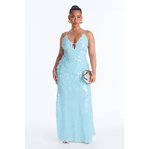 Ocean Eyes Sequin Gown - Light Blue
