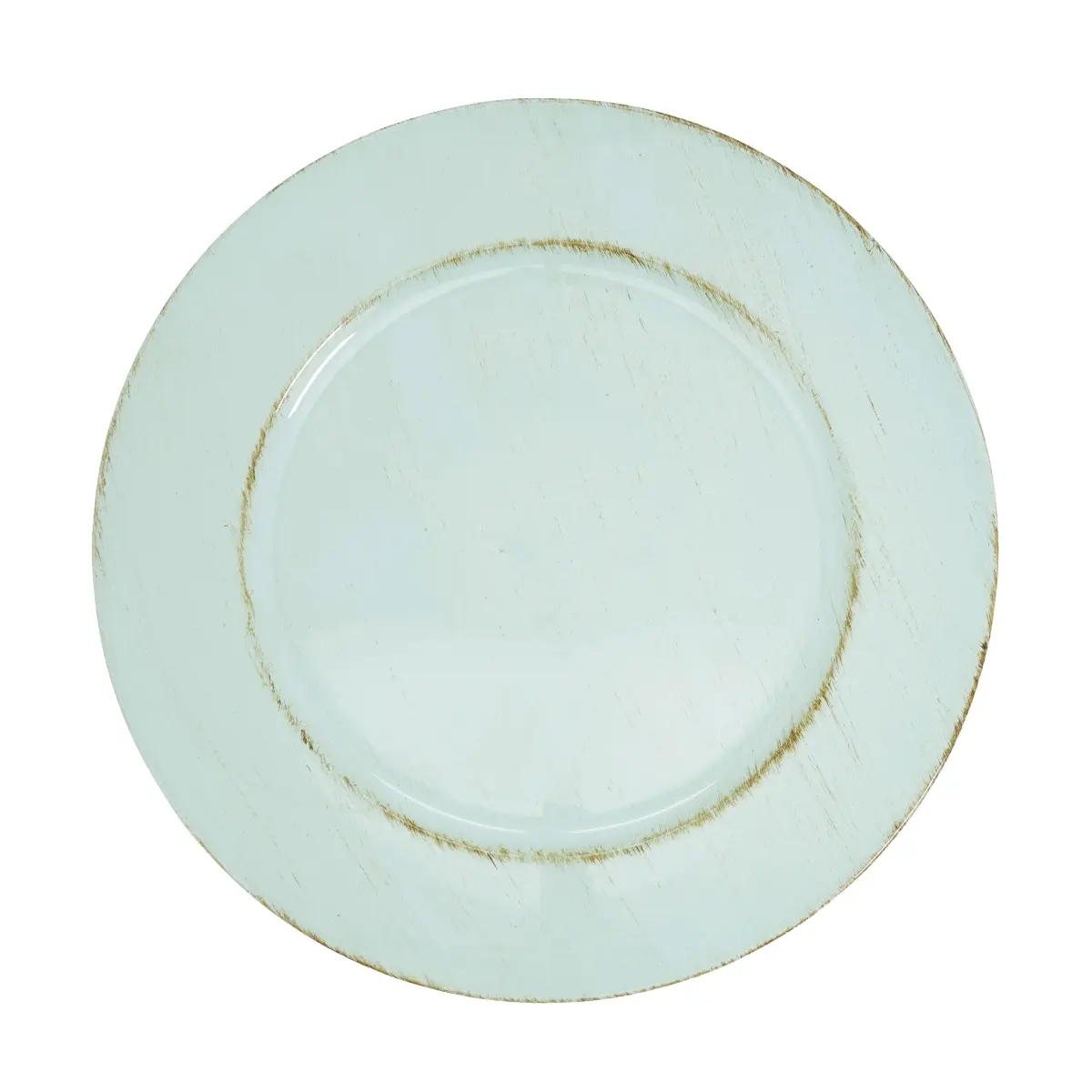 Saro Lifestyle CH301.DE13R Vintage-Inspired Distressed Charger Plate - Duck Egg Blue - Set of 4