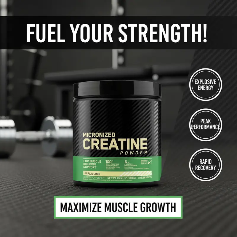 Nutrition Micronized CreatineMonohydrate Powder, Unflavored, KetoFriendly, 60 Servings (Packaging May Vary)Supplement Healthcare Dietary Fitness EdibleProtein Drink Workout Muscle Optimum