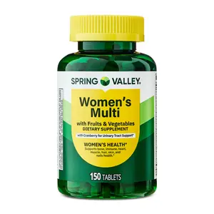 Spring Valley Women's Multi Tablets 150 Count Comprehensive Multivitamin with Vitamins A C D E B Complex Calcium Iron & Zinc for Energy Immune Health