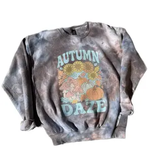 ICE TIEDYE Autumn Daze Retro Vintage Crewneck Long Sleeve Sweatshirt with Tie-Dye Design