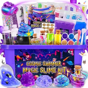 Summer Gift Magic Galaxy Slime Kit  | DIY Butter Slime Set with Glitter & Galaxy Stickers | Creative Sensory Toy & Birthday Gift for Kids 6–12