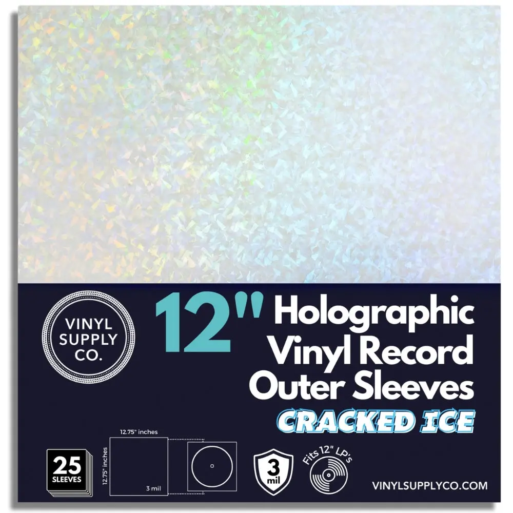 Holographic Vinyl Record Outer Sleeves - Cracked Ice