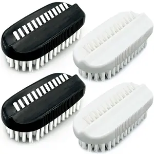 Two Sided Nail Cleaning Fingernail Scrub Brush Soft Stiff Bristles Nail Scrubber Brushes for men women kids 4 PCS