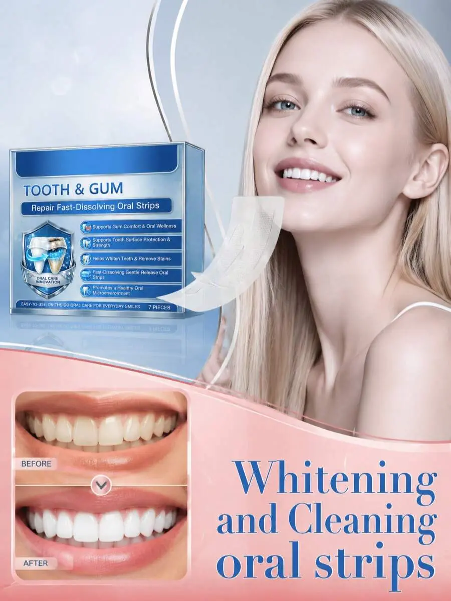 Teeth Whitening Strips No Sensitivity Intensive Whitening Teeth Remove Stubborn Plaque And Tartar Clean Yellow Stain Smoking Coffee Tea Stains Gently Cleans Tooth Surface And Restore Teeth Luster