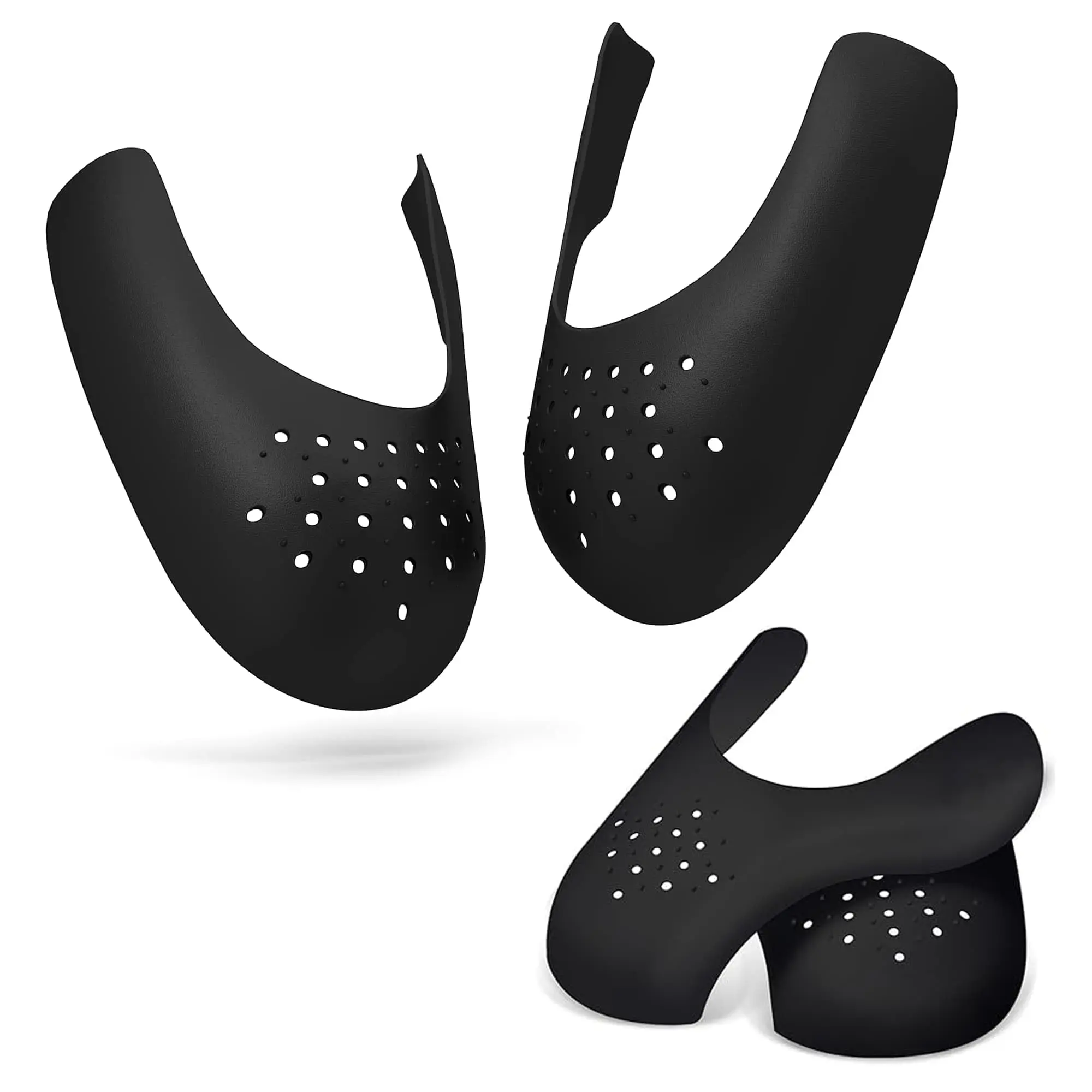 Crease Protectors Suitable for Most Sneakers, 2 Pairs Crease Protectors for Jordan 1, Air Force 1, and Dunk Low; Men's 7.5-12/ Women's 5-8.5 (Men's US Size 7.5-12, Black+White)