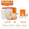 Snowy Value Bundle - Feminine Reusable Double Pads Adhesive Inserts & Strapless Bra with Instant Bust Boost, Sweat-Resist Hold for 2 Key Occasions