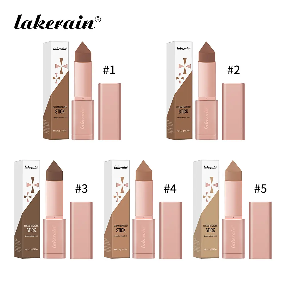 1/5 PCS Cream Bronzer Stick, Pigmented Smooth Glide Bronzing Cosmetics, 5 Shades for All Skin Tones, Beginner Friendly Easy Application Contour Makeup
