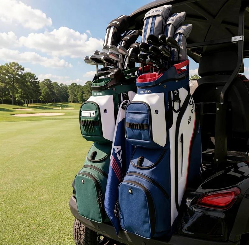 Ask Echo Golf Soundless 2.0 Cart Bag, Abrasion-Resist., Full-Length Divs., Functional, Less Club Chatter, Organizer Top