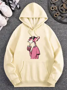 Bold Graphic Men's Hoodie Featuring a Swag Leopard Design with Retro Countdown Print and Bubble Tea Motif for Head-Turning Street Style