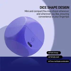 Mini Portable Electric Shaver, 42mm Dice Design Compact Travel Shaver, 56g Ultra-Lightweight, 100 Mins Cordless Shaving, ABS Material for Men Comfort Usb Rechargeable Daily