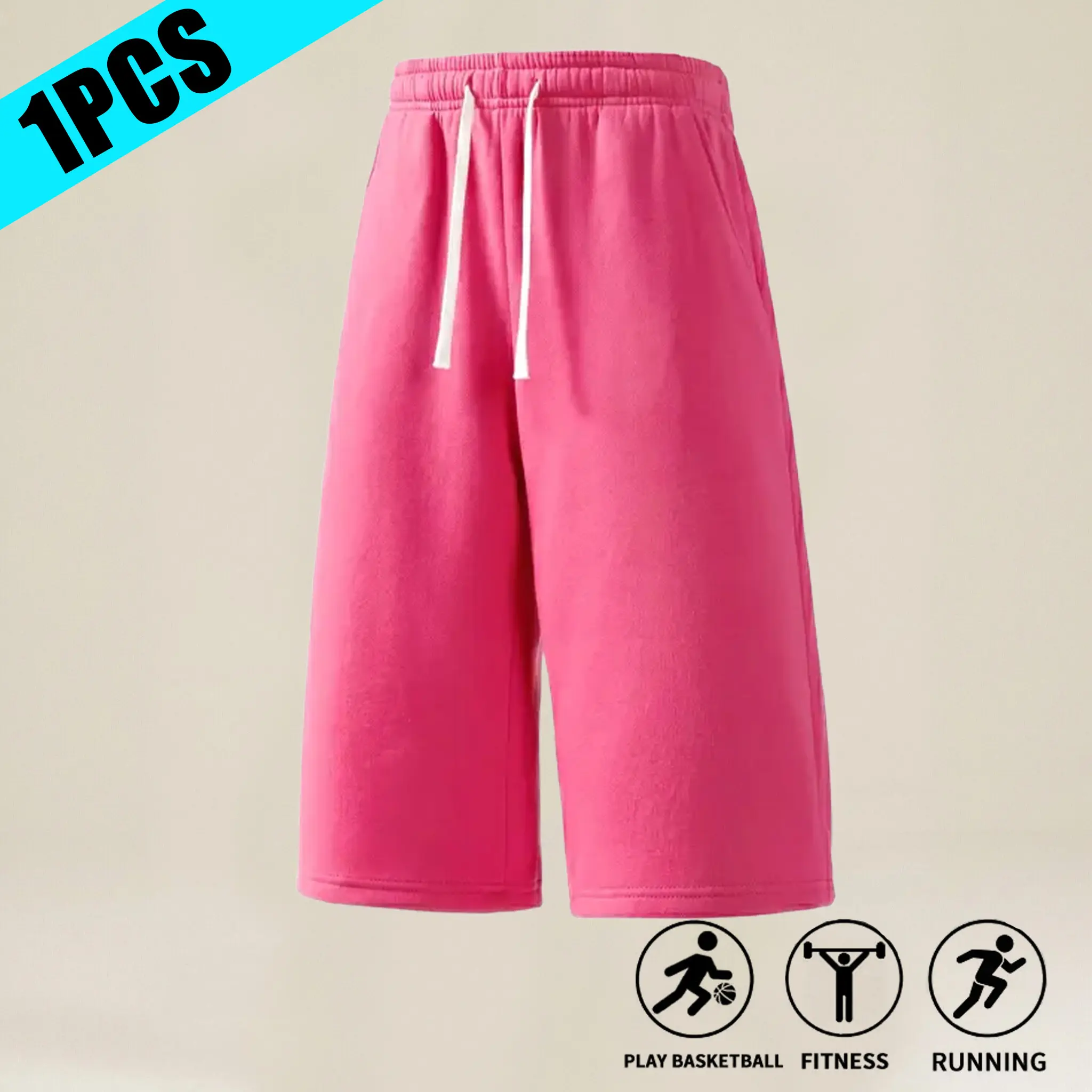 1/3 Men’s Athletic Sweat Shorts – Elastic Drawstring Shorts for Basketball, Fitness & Running,Summer vibe