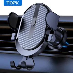 TOPK Car Air Outlet Phone Holder, Car Air Vent Mobile Phone Mount, Smartphone Holder, Auto Locking Phone Navigation Bracket, Universal Car Interior Accessories