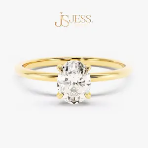 [#278] 1ct Oval Cut Synthetic Moissanite Solitaire Ring, 925 Sterling Silver Jewelry, Four Prong Design, Engagement Bridal Wedding Ring for Women