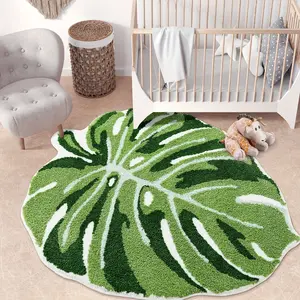 Soft Velvet Leaf Shape Rug, Bedroom Bedside Mat, Non-Slip Thick Carpet, Outdoor Patio Rug, Camping Picnic Carrot, Home Decor Gift