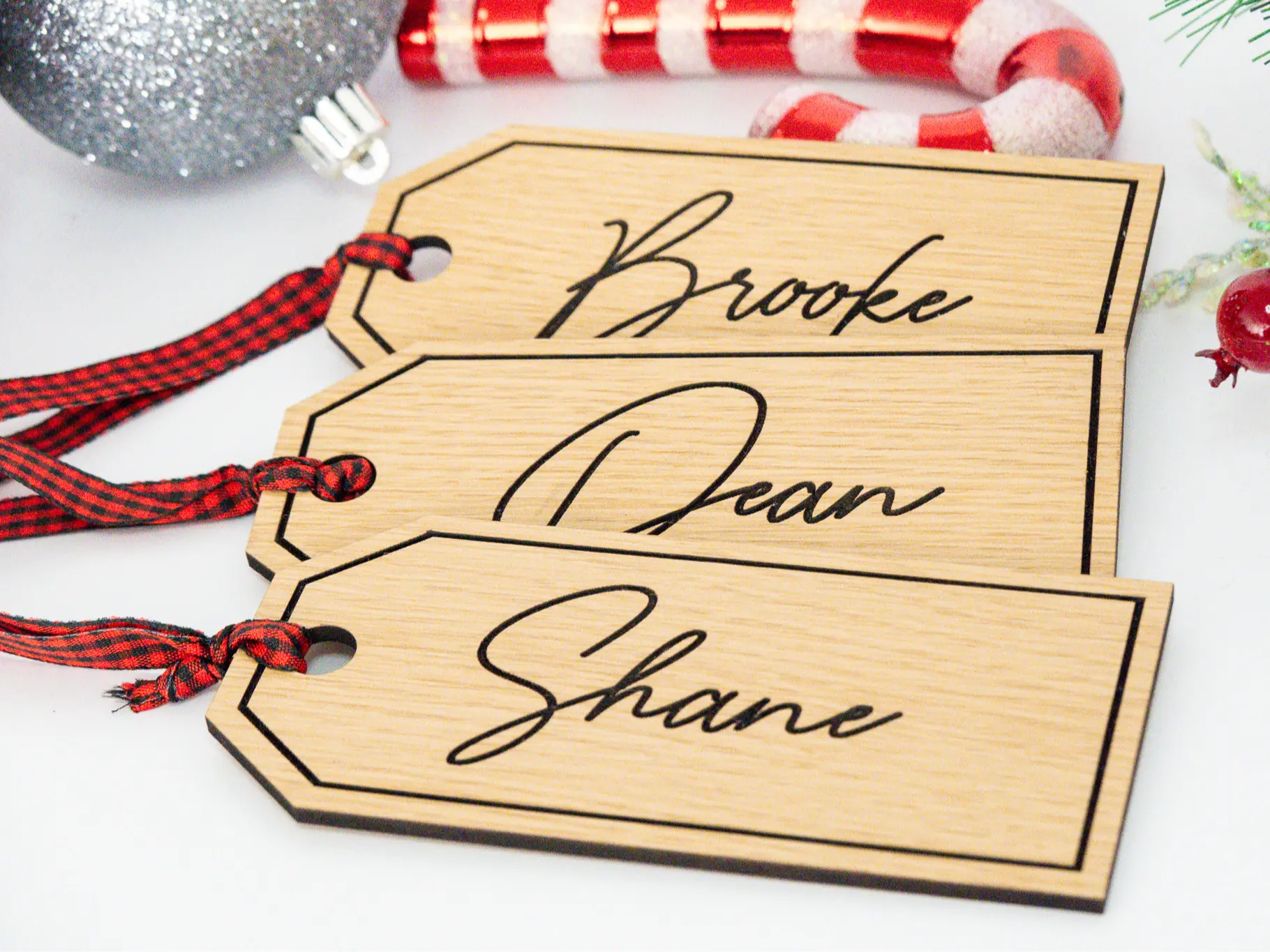 Personalized Custom Stocking Name Tag Ornament | Custom Christmas Gift Stocking Name Tag | Engraved Holiday Keepsake | Tree Decoration