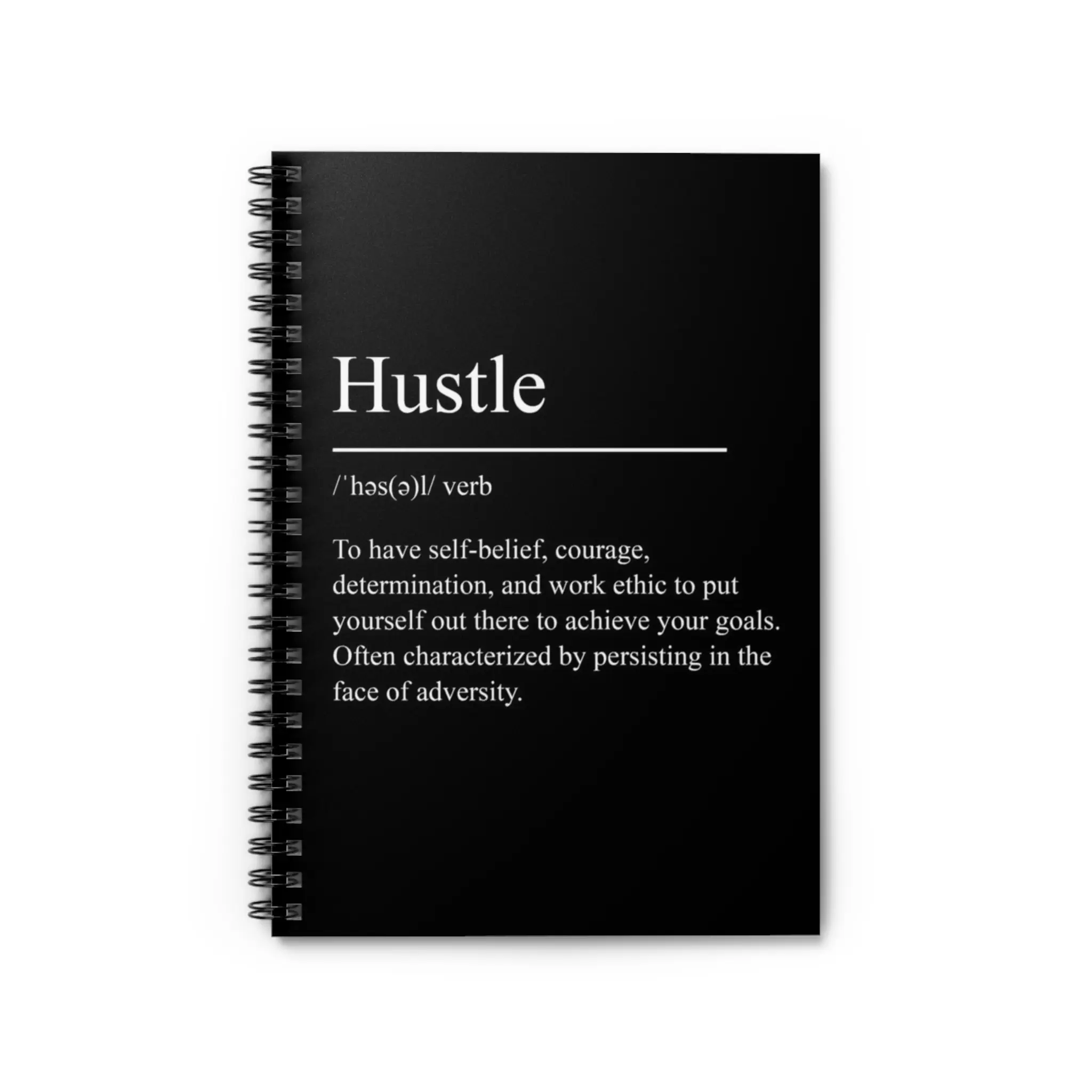 Hustle Definition Spiral Notebook — Motivational Ruled Journal for Goal-Setters