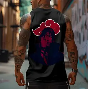 This bold Itachi Akatsuki tank blends anime power with street style – perfect for Naruto gym warriors and otaku fashion kings on TikTok Shop