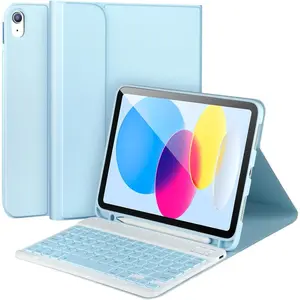 iPad Case with Backlit Keyboard  Wireless Detachable Folio Cover – 11th Gen (2025) & 10th Gen (2022)